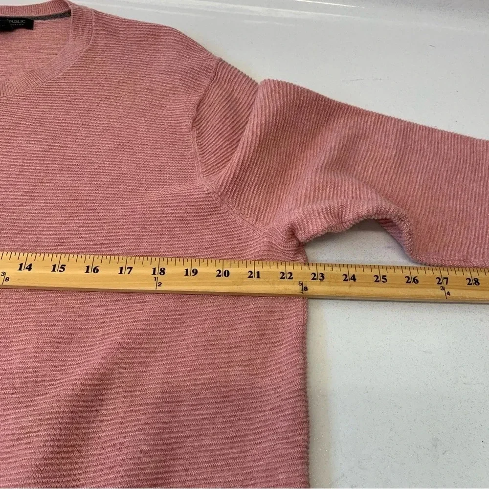 Banana Republic Organic Slub Cotton‎ Rib Knit Polo Shirt XL Long Sleeve  Pink
